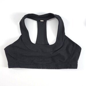 Lululemon Black Racerback Sports Bra Mesh Back Scoop Neck Size 12